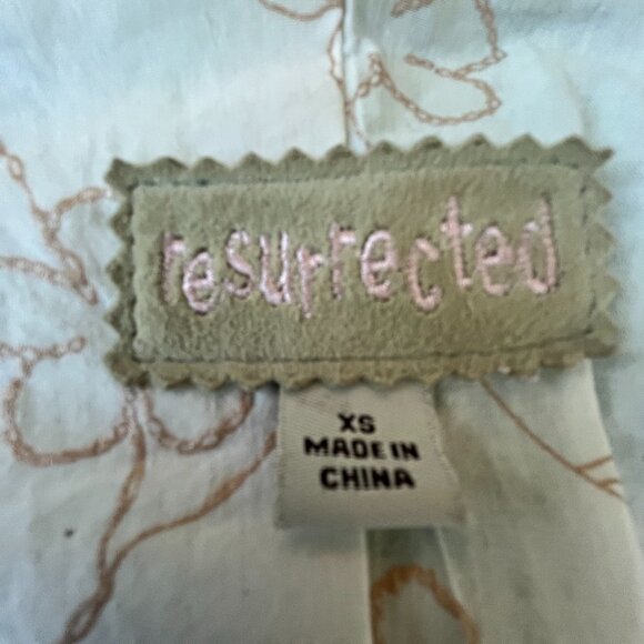 Resurrected Light Green Leather Jacket - Size XS! Fitted - Picture 8 of 11